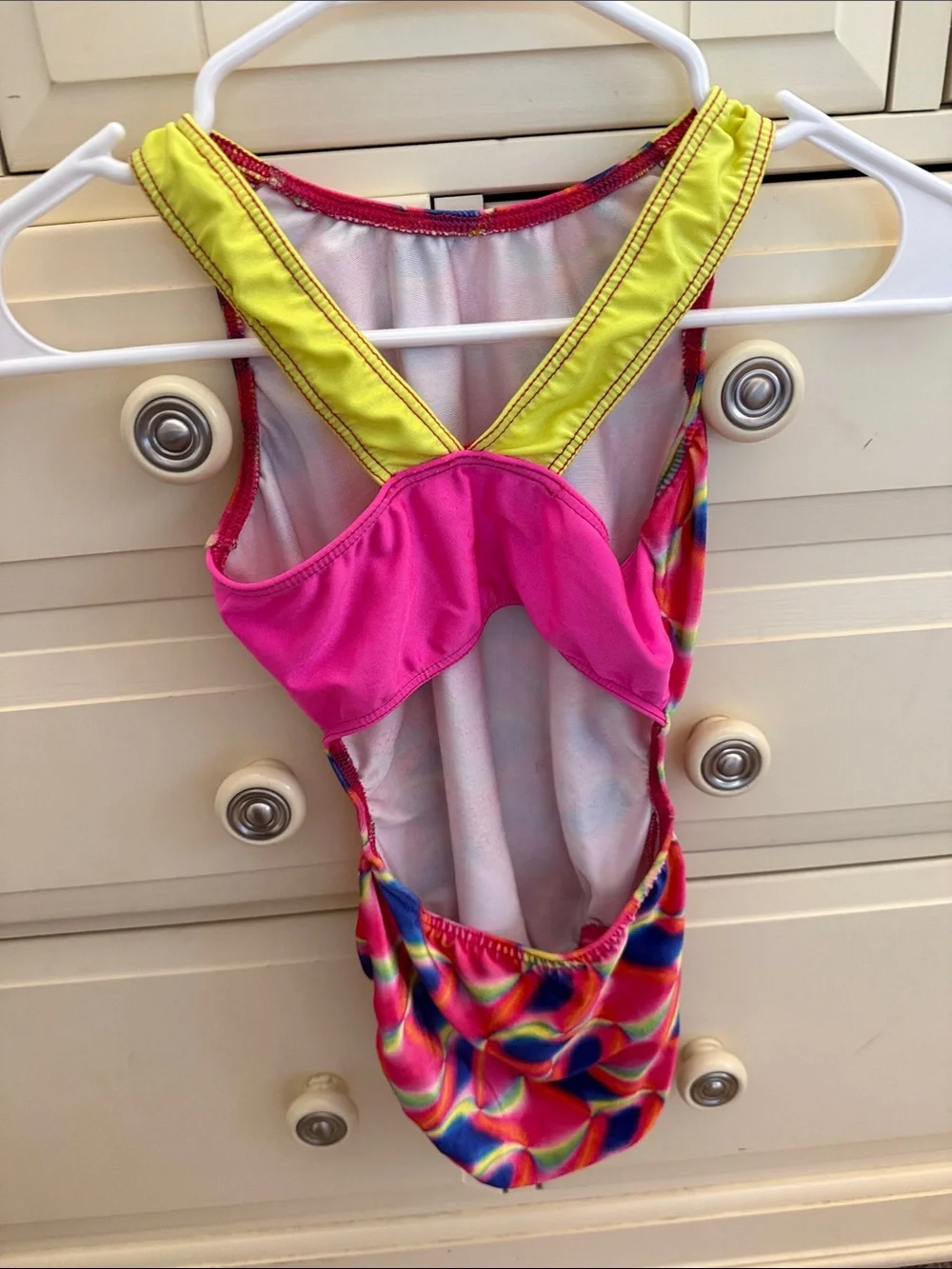 Y2K Motionwear 🤸 Girls Neon Swirl Gymnastics Leotard